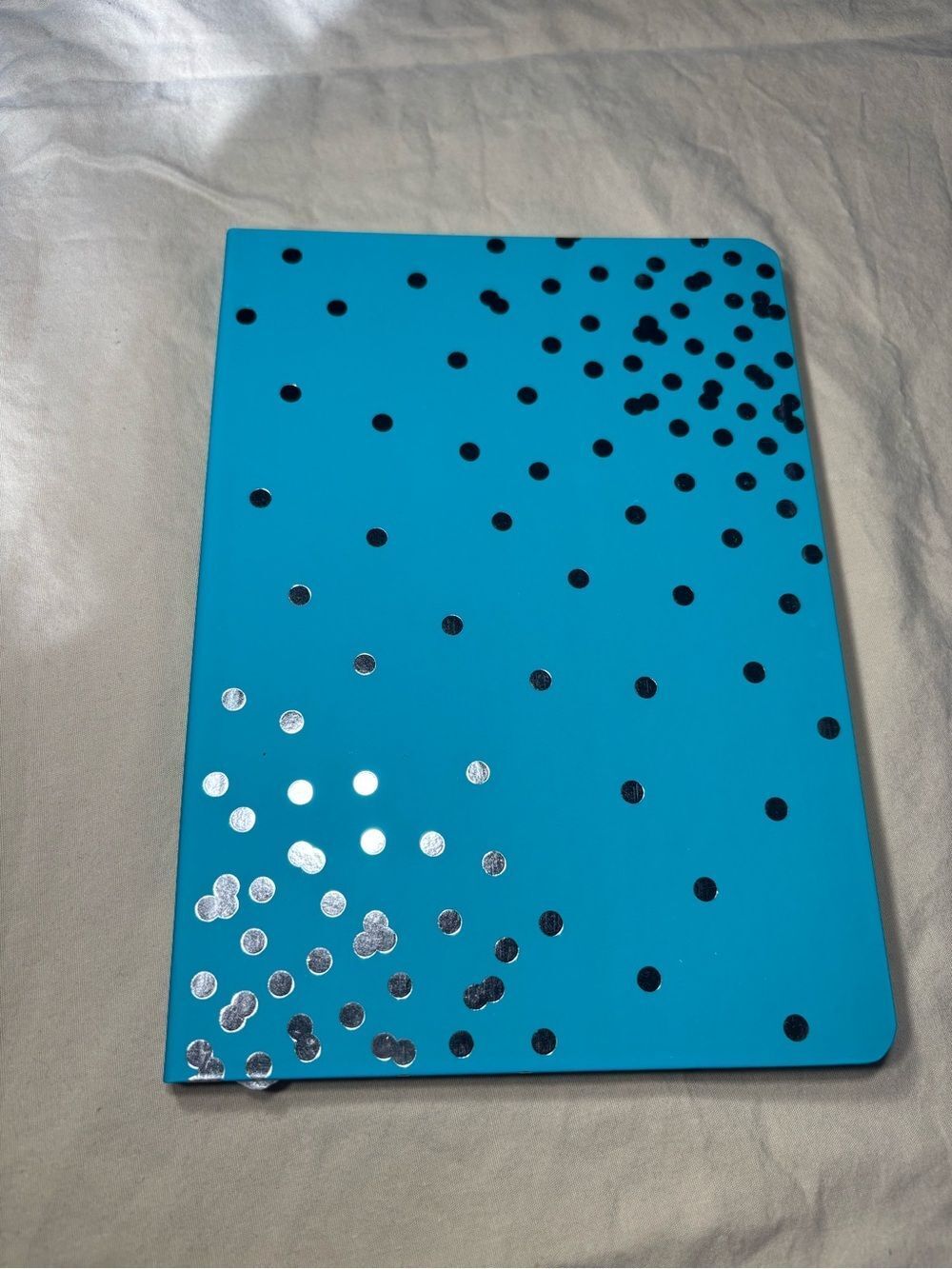 New Teal Dot Hardcover Notebook with Silver Accents Diary Journal